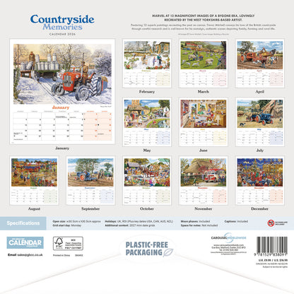 Countryside Memories, Trevor Mitchell Wiro Wall Calendar 2026