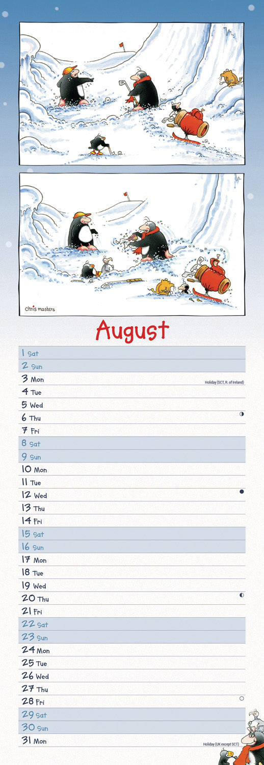 Eric the Penguin Slim Calendar 2026