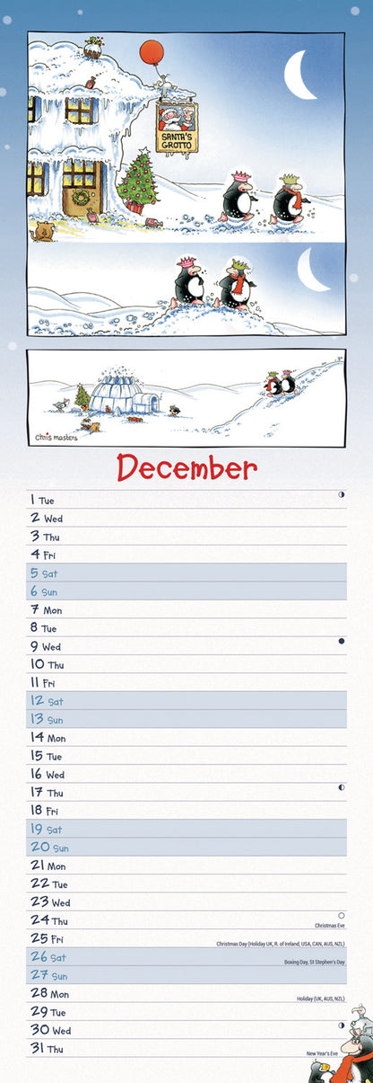 Eric the Penguin Slim Calendar 2026