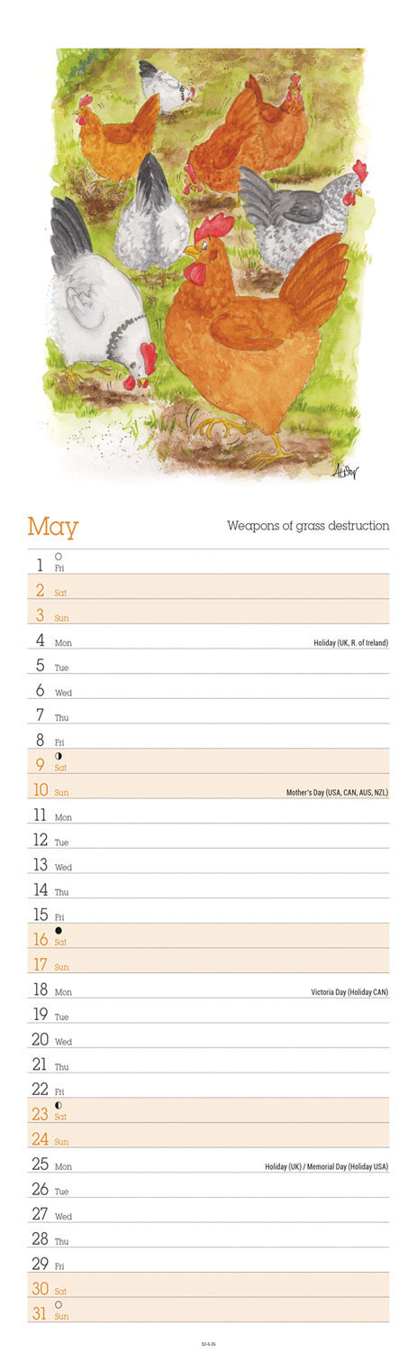 Alisons Animals Slim Calendar 2026