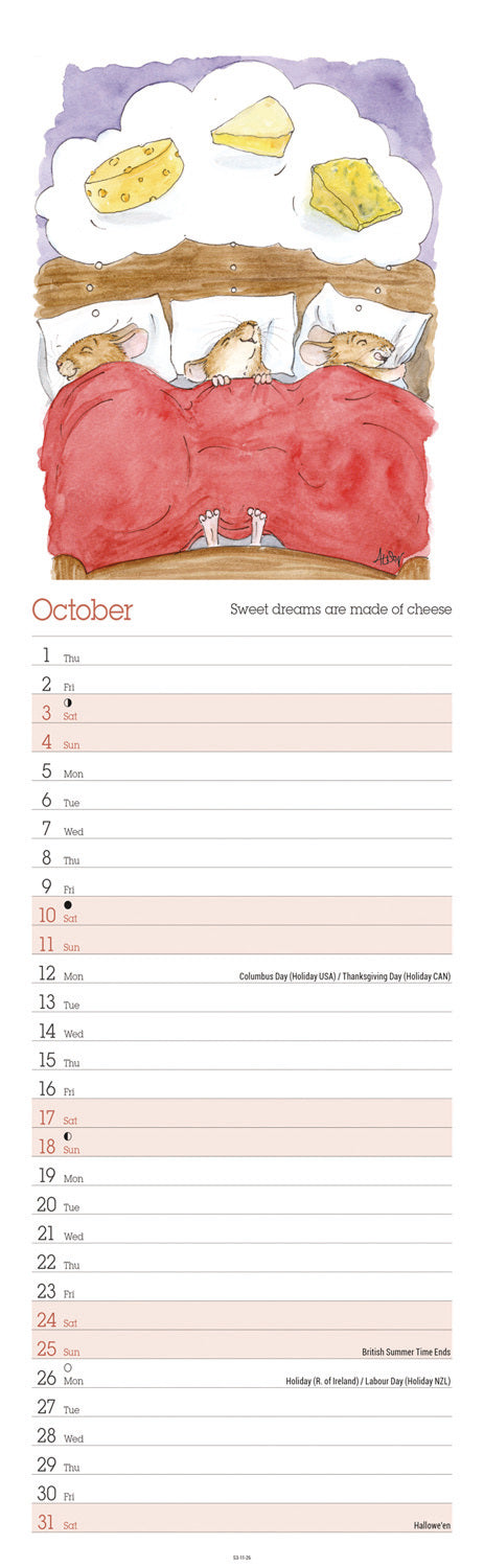 Alisons Animals Slim Calendar 2026