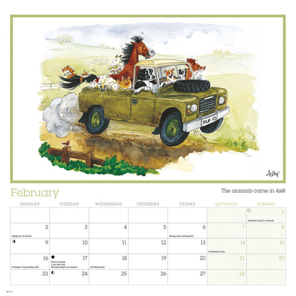Alisons Animals Wiro Wall Calendar 2026