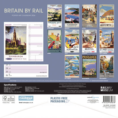 Britain By Rail NRM Wiro Wall Calendar 2026
