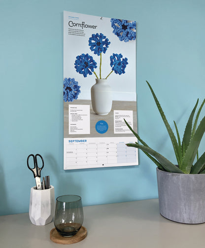 Crocheted Flowers Wall Calendar 2026