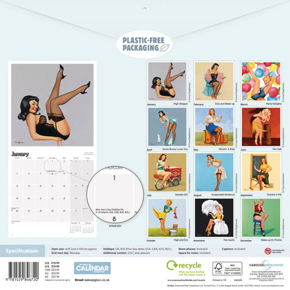 Pin Ups Wall Calendar 2026