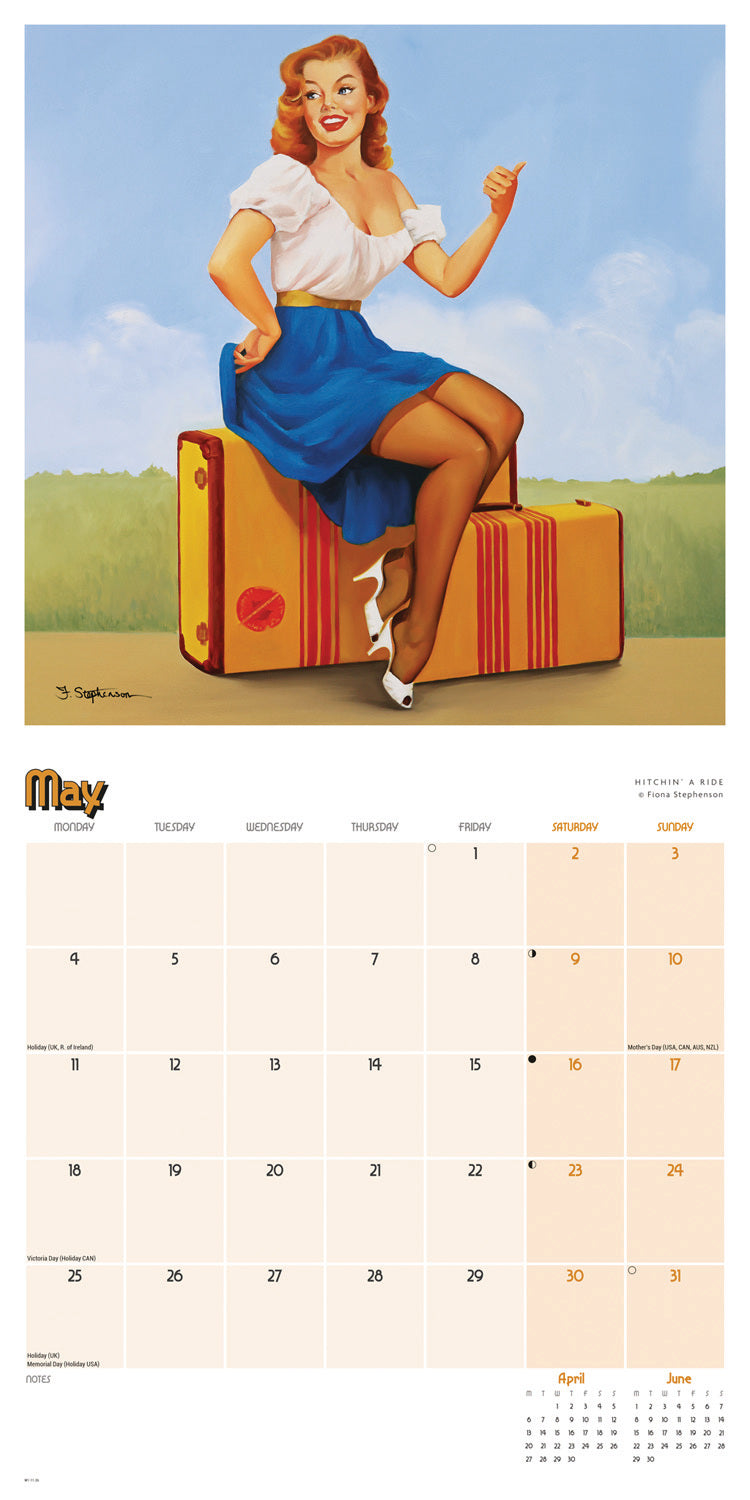 Pin Ups Wall Calendar 2026