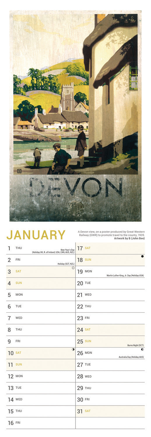 Railway Poster Art NRM Slim Calendar 2026