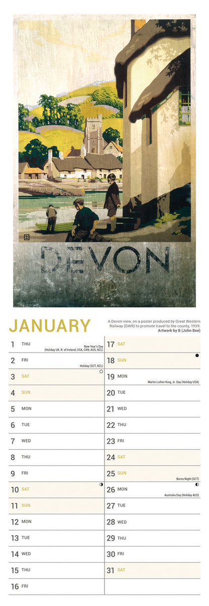 Railway Poster Art NRM Slim Calendar 2026