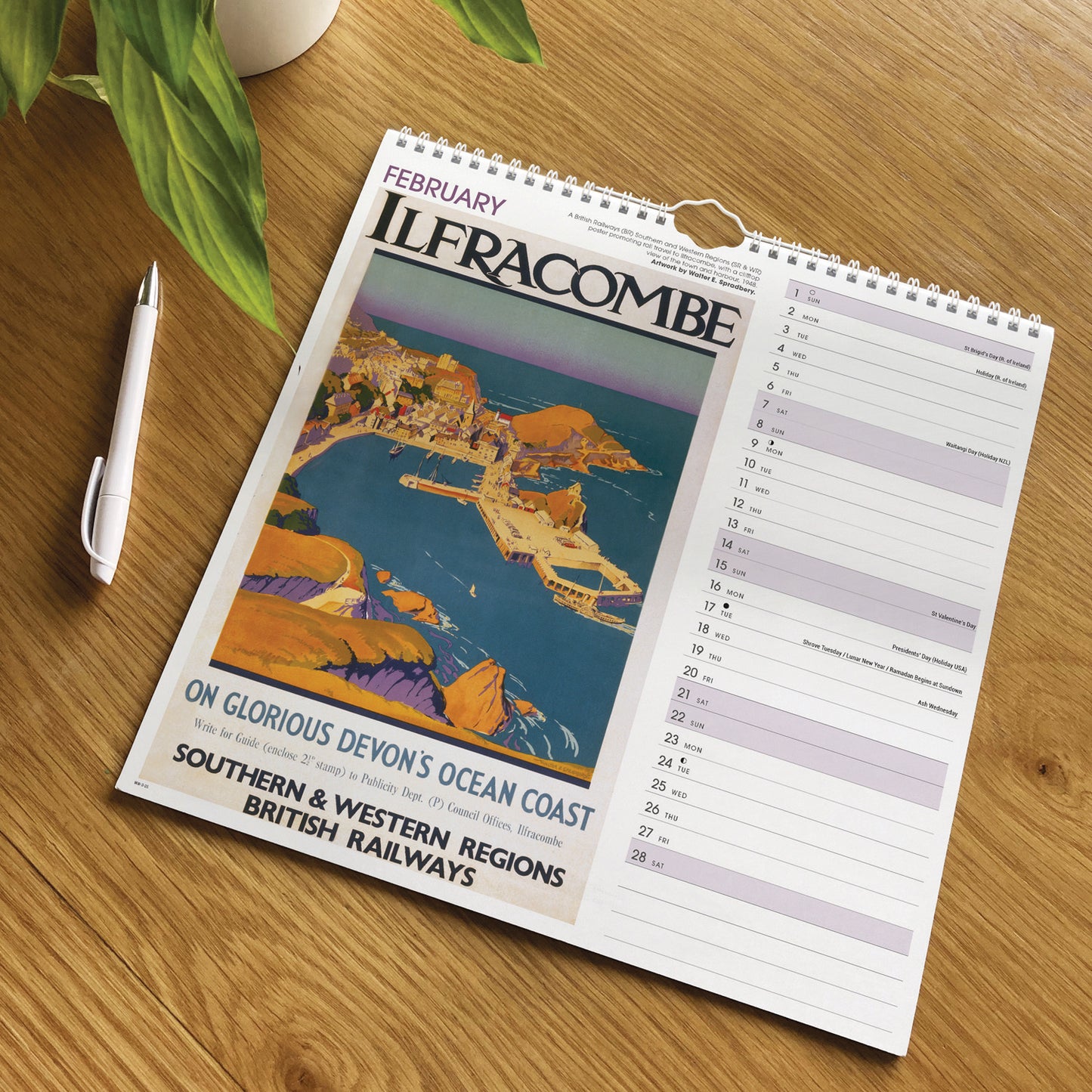 West Country Poster Art NRM Wiro Wall Calendar 2026