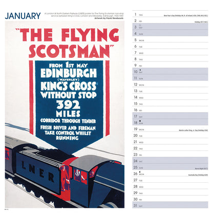 Scotland Poster Art NRM Wiro Wall Calendar 2026