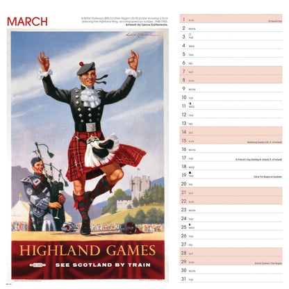 Scotland Poster Art NRM Wiro Wall Calendar 2026
