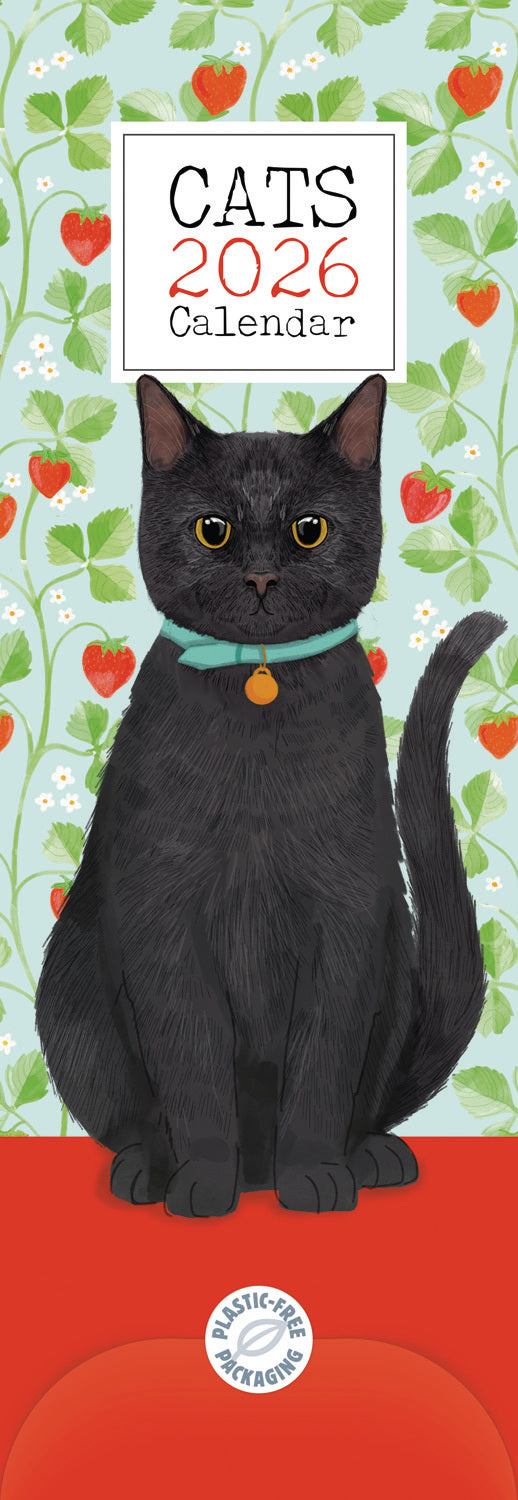 Cats Slim Calendar 2026