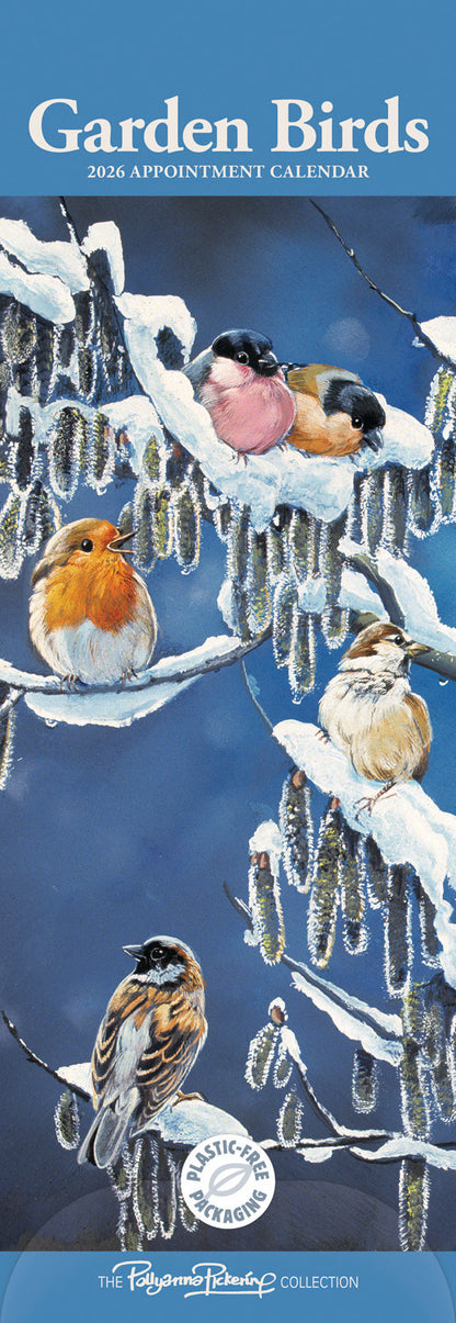 Garden Birds by Pollyanna Pickering Slim Calendar 2026