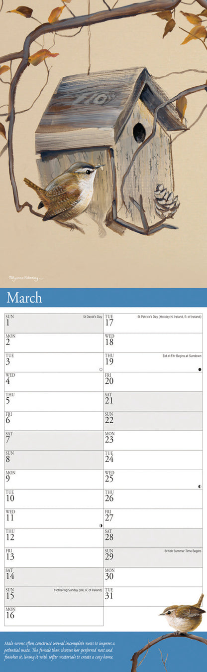 Garden Birds by Pollyanna Pickering Slim Calendar 2026