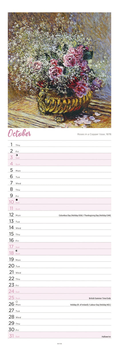 Monet, Claude Slim Calendar 2026