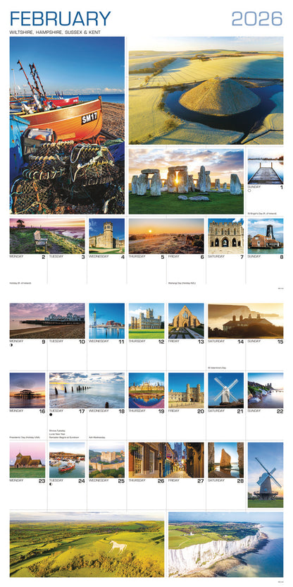 Around Britain Wall Calendar 2026