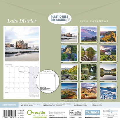 Lake District Wall Calendar 2026