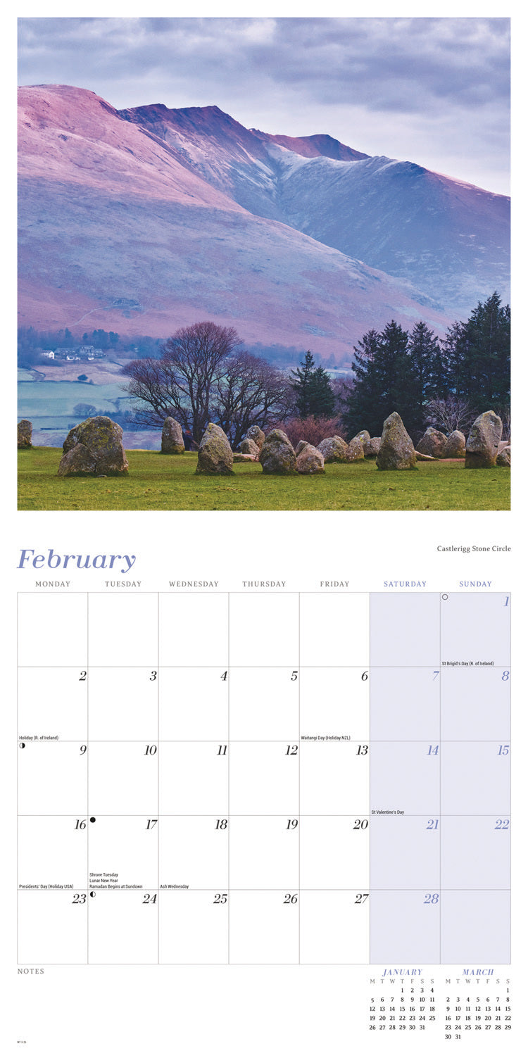 Lake District Wall Calendar 2026