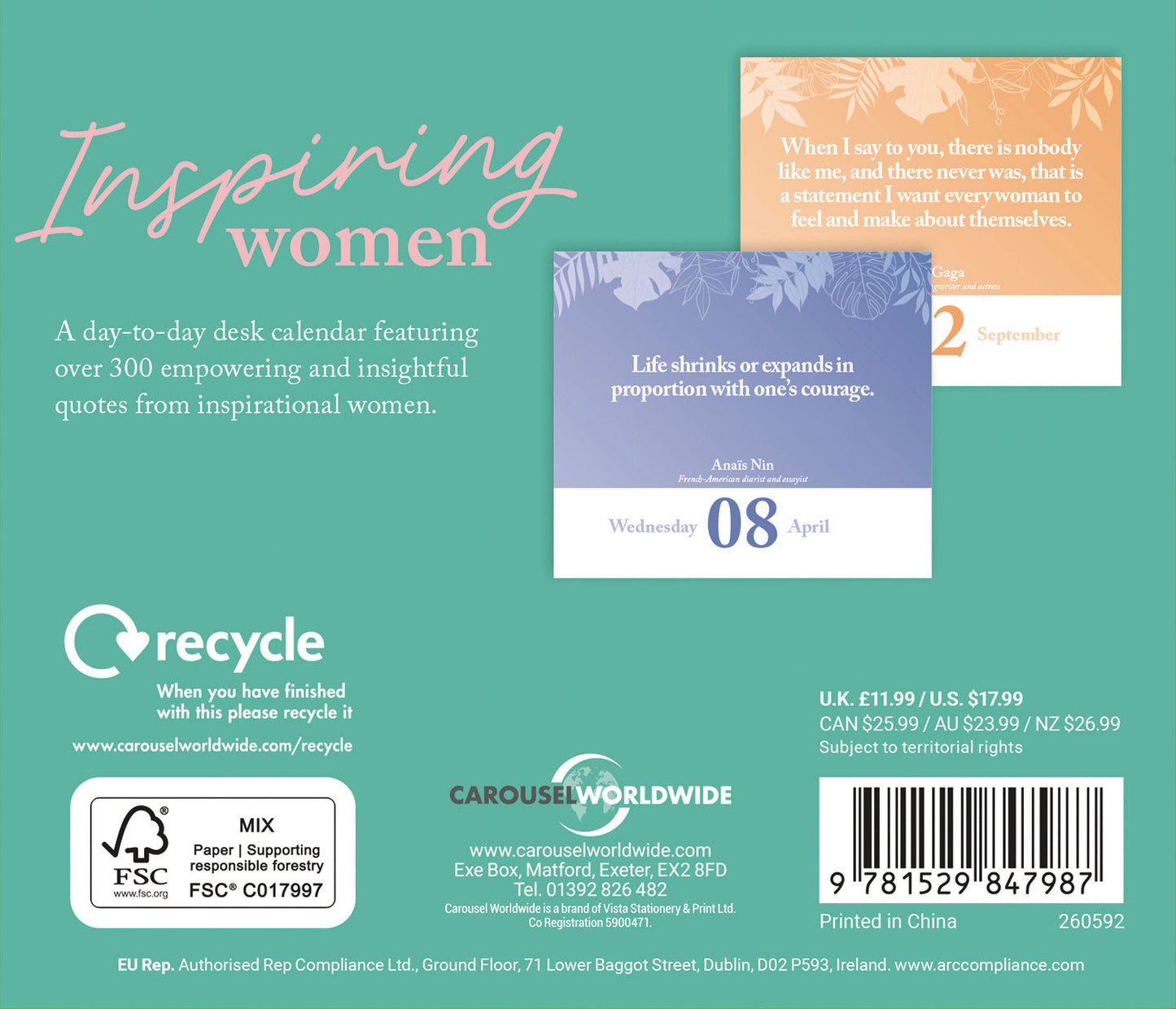 Inspirational Women Box Calendar 2026