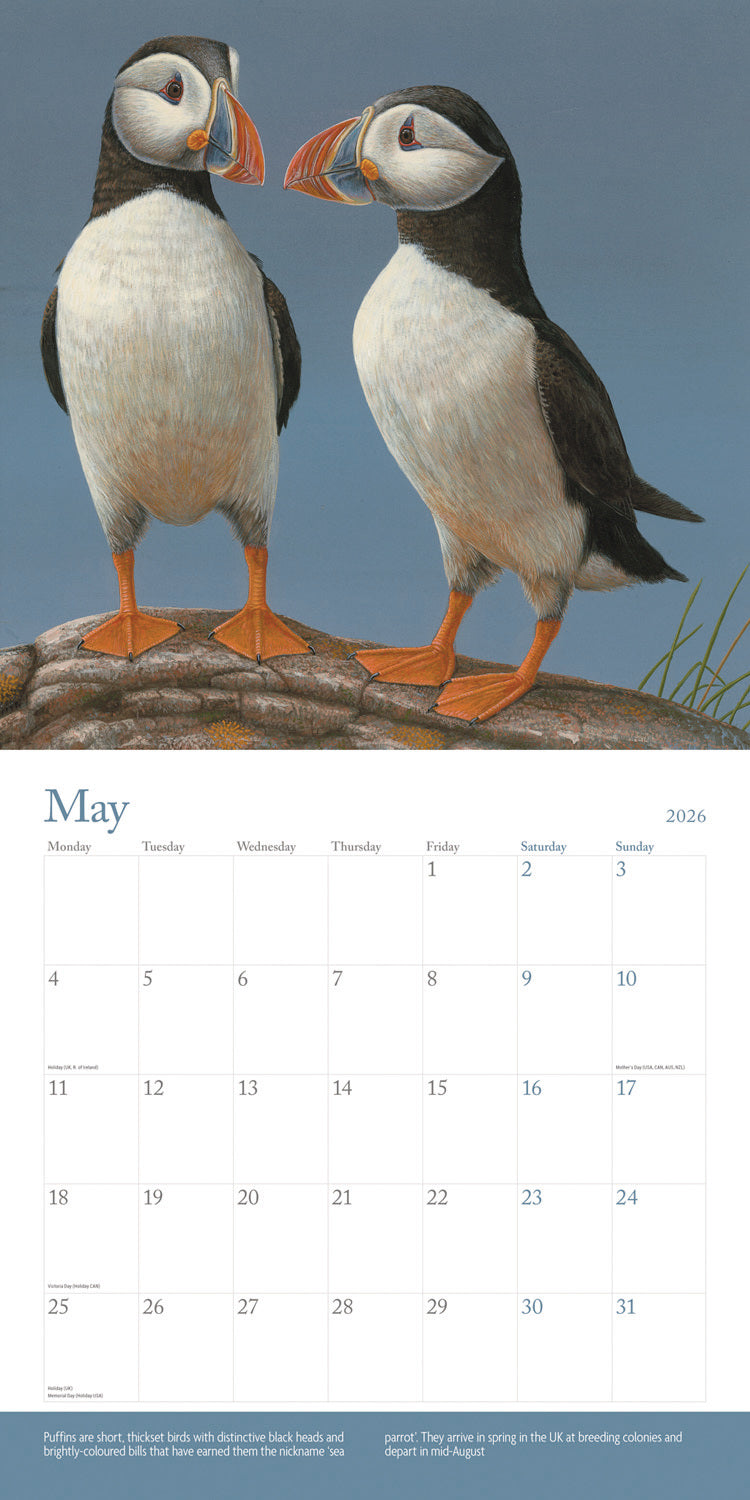British Wildlife in Art by Robert Fuller Wall Calendar 2026