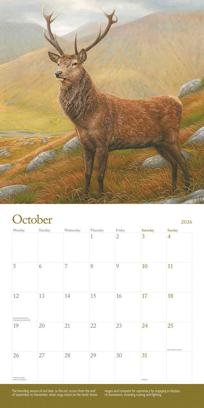 British Wildlife in Art by Robert Fuller Wall Calendar 2026