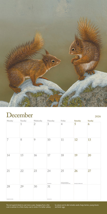 British Wildlife in Art by Robert Fuller Wall Calendar 2026