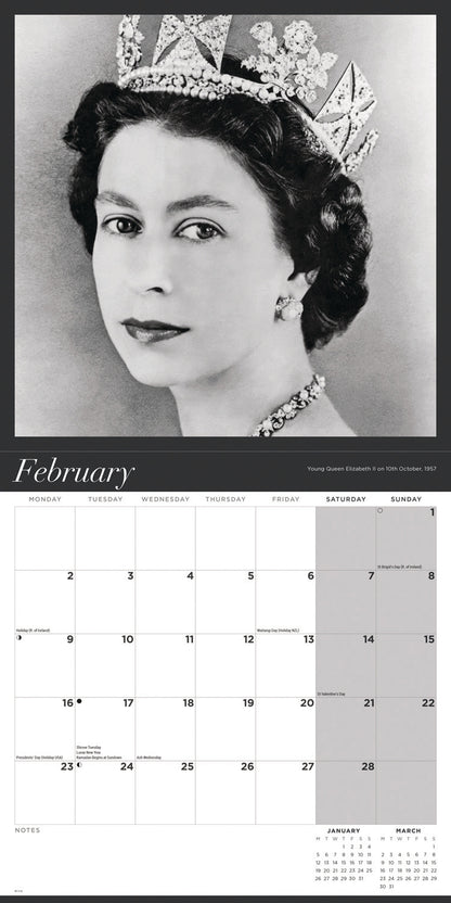 Queen Elizabeth II Wall Calendar 2026