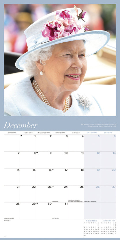 Queen Elizabeth II Wall Calendar 2026