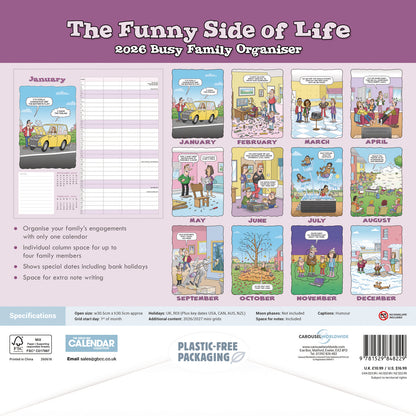 Funny Side of Life Wiro Planner Wall Calendar 2026