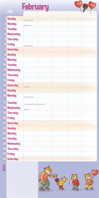 Mums Family Organiser Planner Wall Calendar 2026