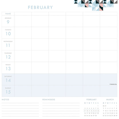 Organised Family (Geometric) WTV Planner Wall Calendar 2026