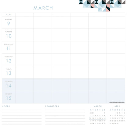 Organised Family (Geometric) WTV Planner Wall Calendar 2026
