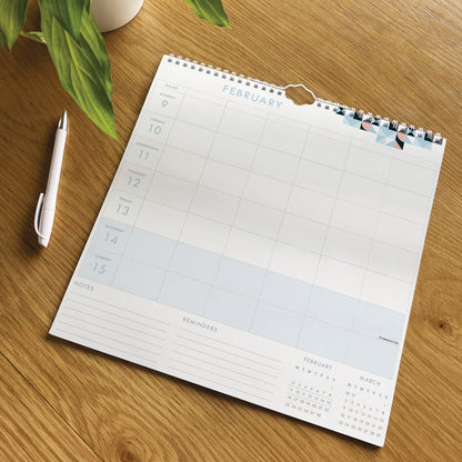 Organised Family (Geometric) WTV Planner Wall Calendar 2026