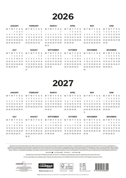 Red & Black Large Engagement Planner A3 Calendar 2026