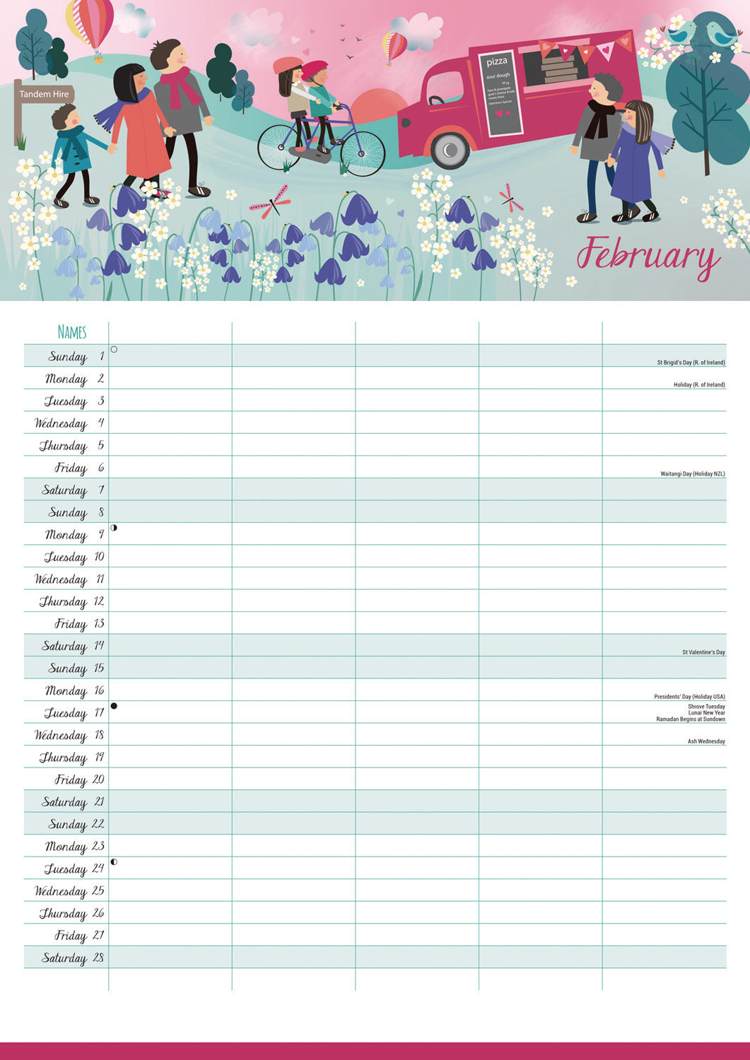 Happy Family Planner A3 Calendar 2026