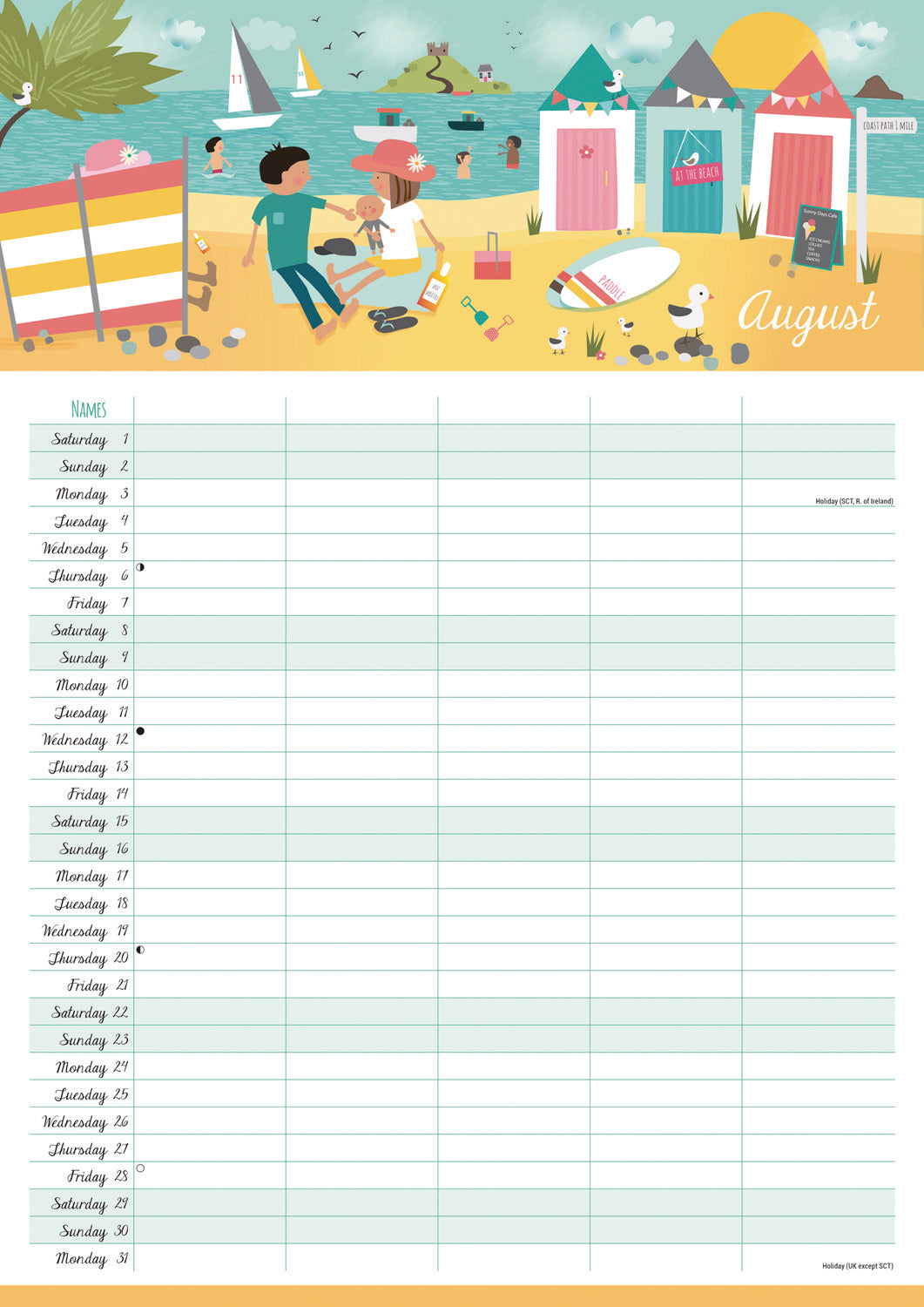 Happy Family Planner A3 Calendar 2026