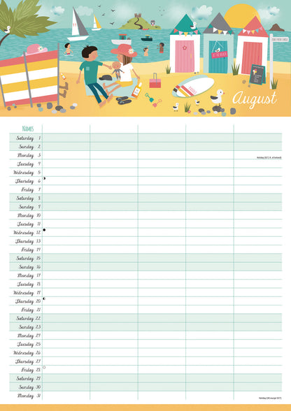 Happy Family Planner A3 Calendar 2026
