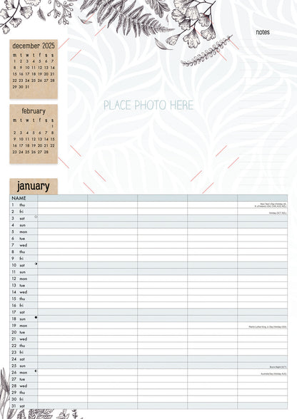 Your Family Photos Planner A3 Calendar 2026