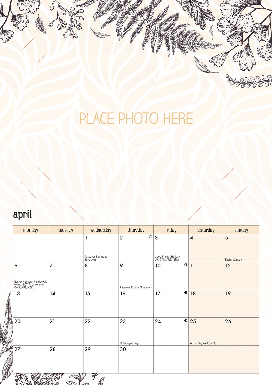 Your Family Photos A4 Calendar 2026
