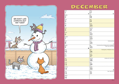 Cats, Wacky World A4 Calendar 2026