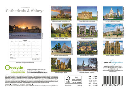 Cathedrals and Abbeys A5 Calendar 2026