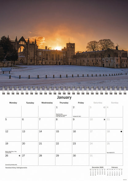 Cathedrals and Abbeys A5 Calendar 2026