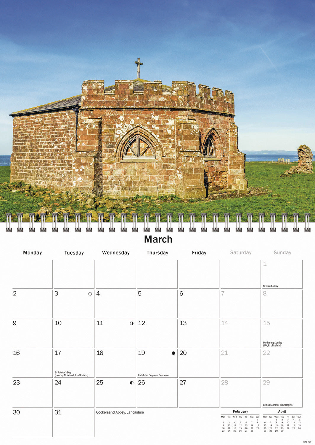 Cathedrals and Abbeys A5 Calendar 2026