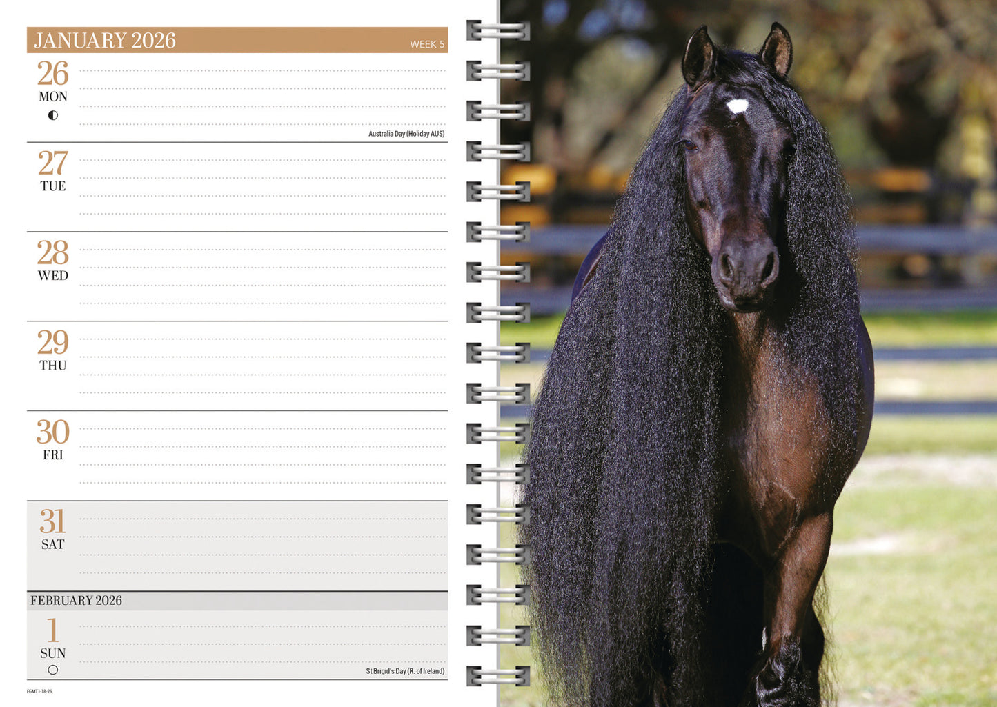 Horses A5 Wiro Diary 2026