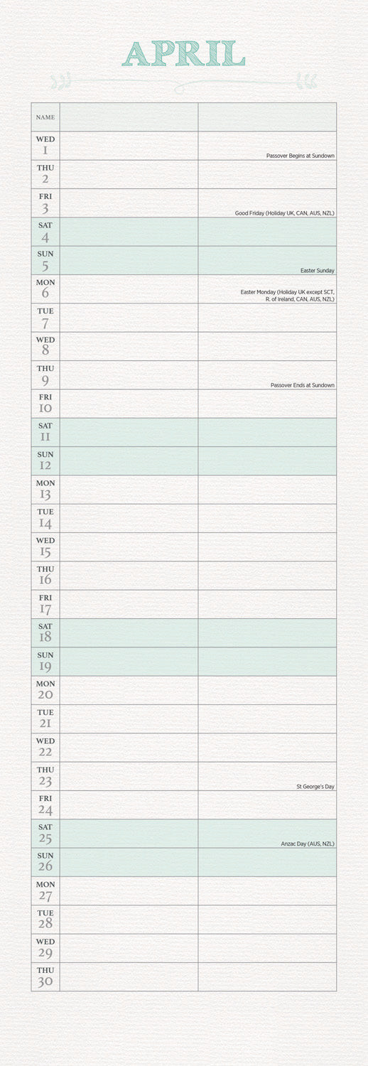 You and Me Planner Slim Calendar 2026