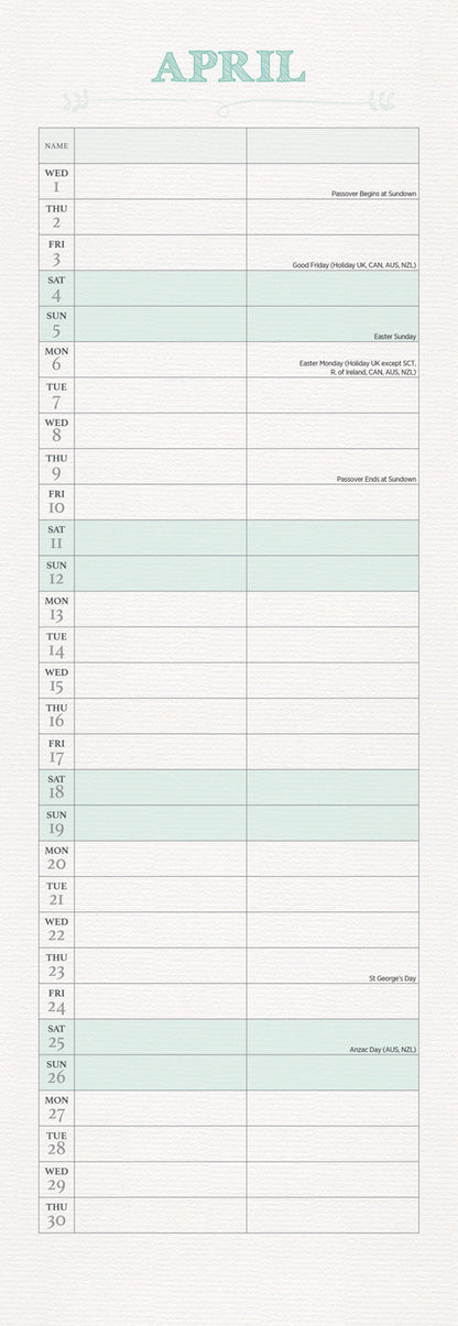 You and Me Planner Slim Calendar 2026