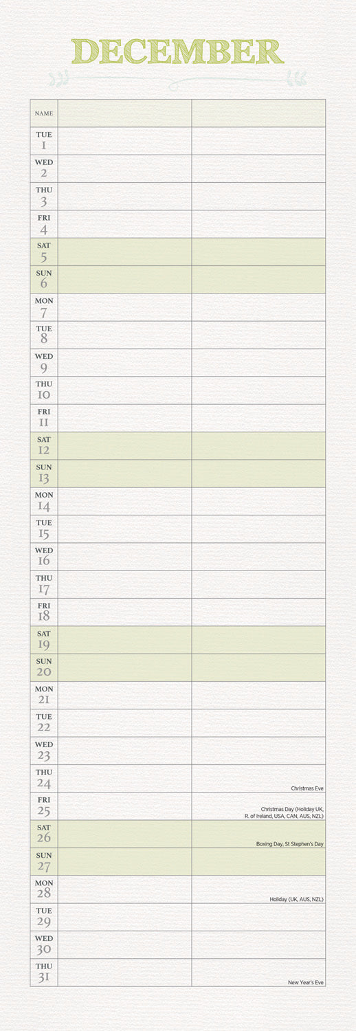You and Me Planner Slim Calendar 2026
