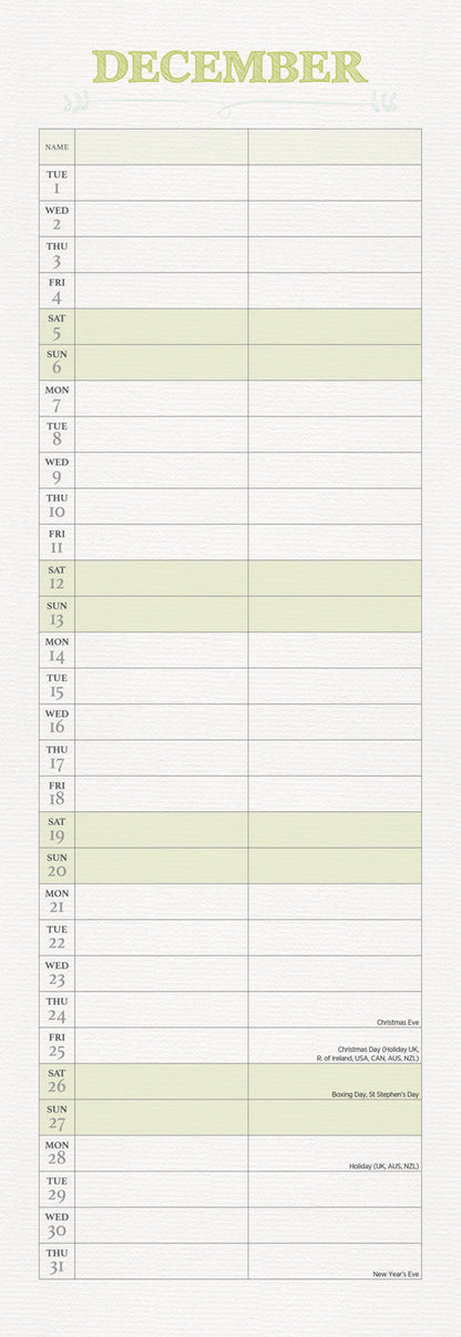 You and Me Planner Slim Calendar 2026