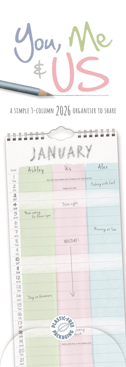 You, Me and Us Planner Slim Calendar 2026