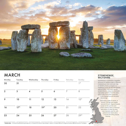A Tour of Britain Wiro Wall Calendar 2026